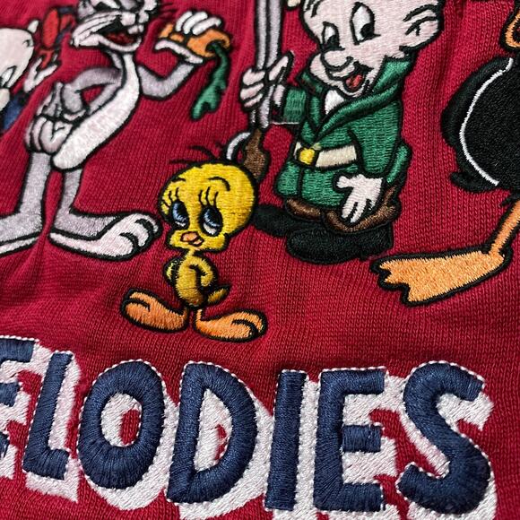 Vintage Looney Tunes Merrie Melodies XL Sweatshirt Bugs Bunny Taz Embroidered - Picture 1 of 10
